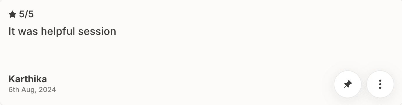 Mentorship testimonial screenshot